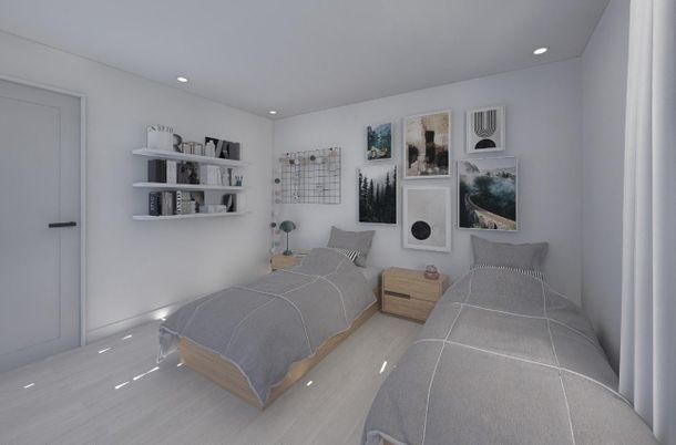 Bedroom, Interior, Recessed Lighting