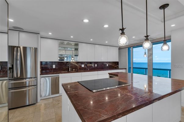 Interior, Kitchen, Pendant Lights, Recessed Lighting, Stainless Steel Appliances, Water