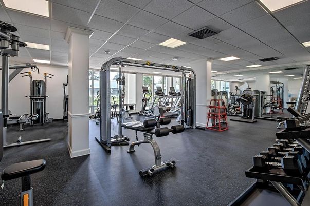 Fitness Equipment, Gym, Interior, Recessed Lighting