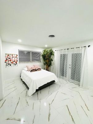 Bedroom, Interior, Marble, Recessed Lighting