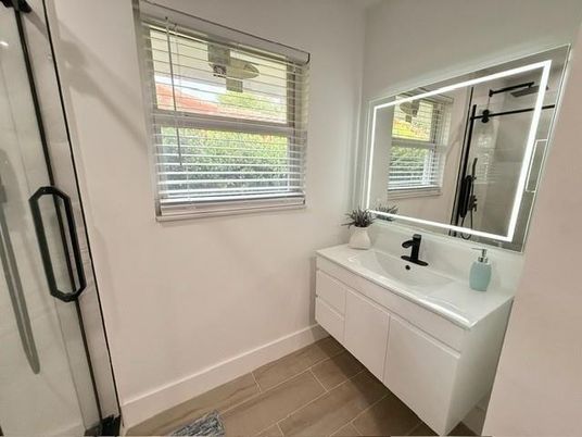 Bathroom, Dual Sink Vanities, Glass Shower, Interior