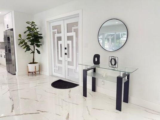 Home Office, Interior, Marble, Recessed Lighting