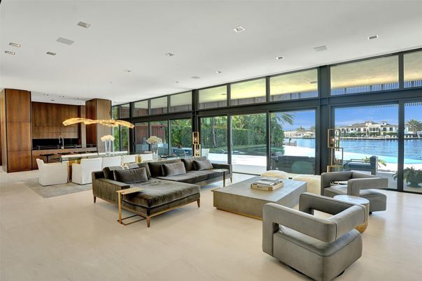 Dining room, Interior, Kitchen, Living room, Pendant Lights, Recessed Lighting, Water