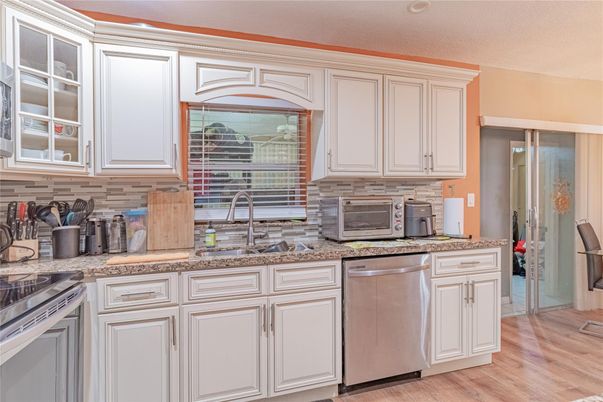 Interior, Kitchen, Stainless Steel Appliances, Wood Texture Flooring