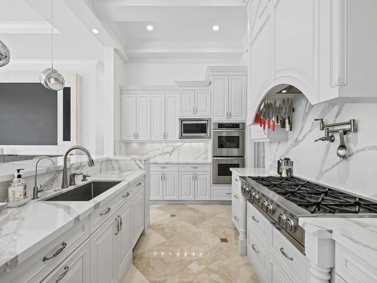 Interior, Kitchen, Pendant Lights, Recessed Lighting, Stainless Steel Appliances