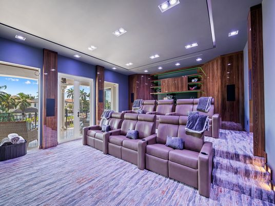 Home Theatre Room, Interior, Recessed Lighting, Theatre Room, Wooden Walls