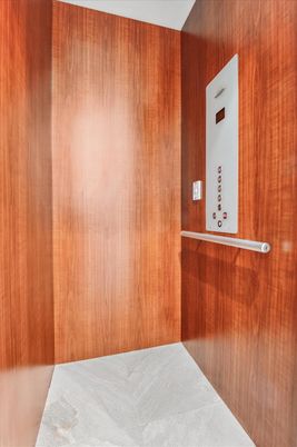 Elevator, Interior, Wooden Walls
