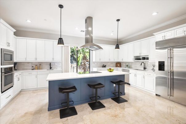 Interior, Kitchen, Pendant Lights, Recessed Lighting, Stainless Steel Appliances