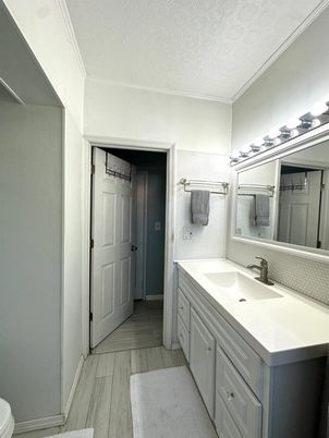 Bathroom, Dual Sink Vanities, Interior, Wood Texture Flooring