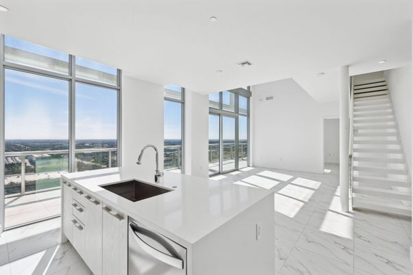 Interior, Kitchen, Marble, Recessed Lighting, Water