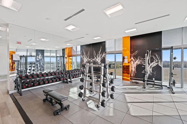 Fitness Equipment, Gym, Interior, Recessed Lighting