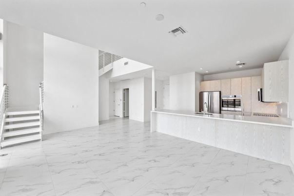 Interior, Kitchen, Marble, Recessed Lighting, Stainless Steel Appliances