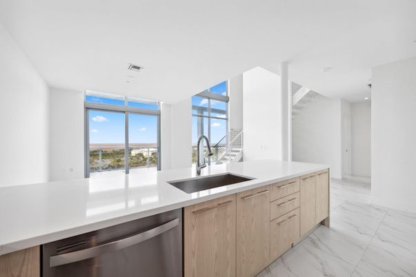 Interior, Kitchen, Marble, Recessed Lighting, Stainless Steel Appliances