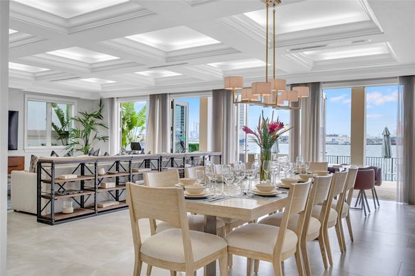 Chandelier, Dining room, Interior, Recessed Lighting, Water