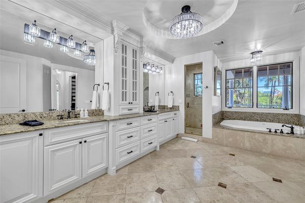 Bathroom, Dual Sink Vanities, Interior, Pendant Lights