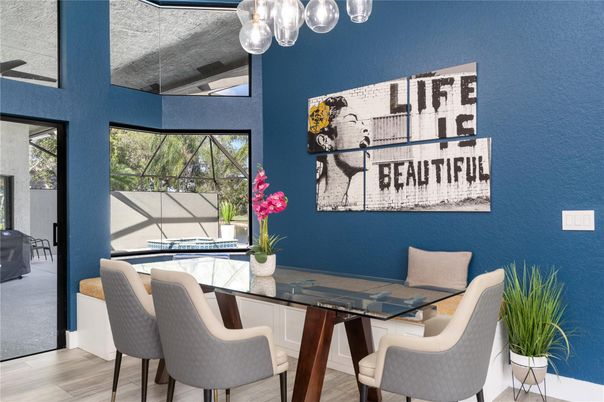 Dining room, Interior, Wood Texture Flooring