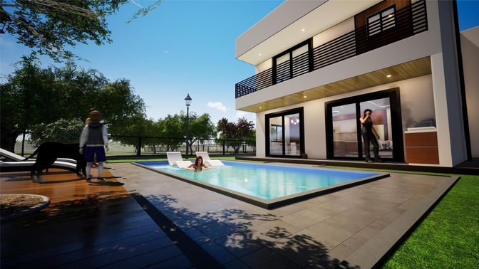 Backyard, Exterior, Playground, Pool