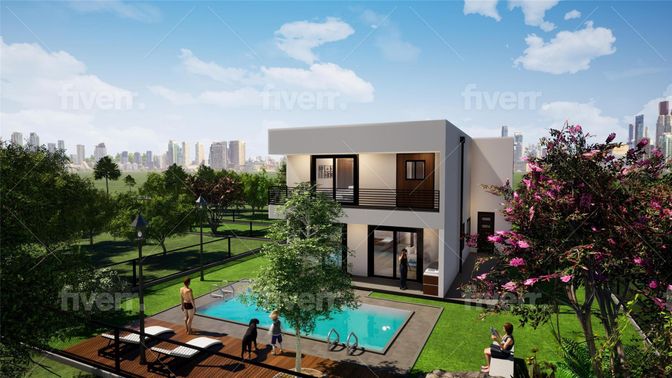 Exterior, Facade, Pool, Modern