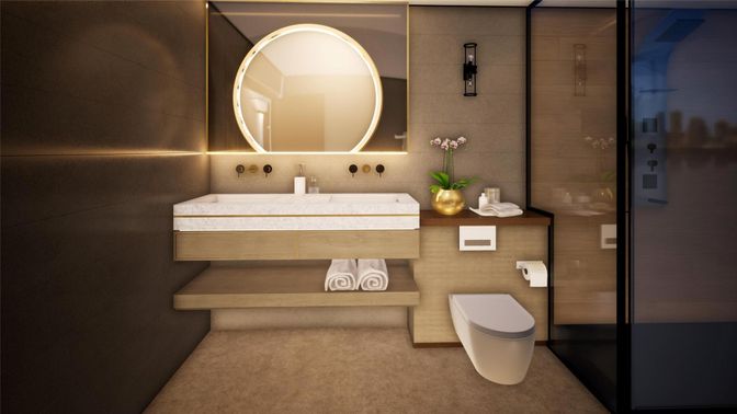 Bathroom, Glass Shower, Interior
