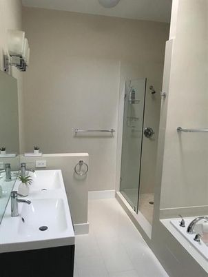 Bathroom, Dual Sink Vanities, Glass Shower, Interior
