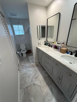 Bathroom, Dual Sink Vanities, Interior, Marble, Marble Walls