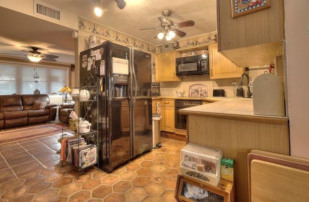 Interior, Kitchen, Living room, Tile Countertops
