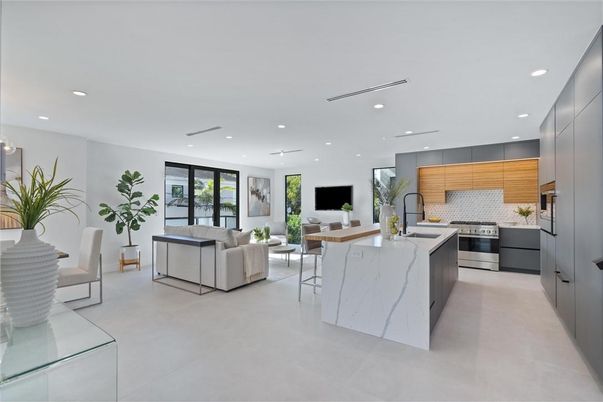 Interior, Kitchen, Living room, Recessed Lighting, Stainless Steel Appliances