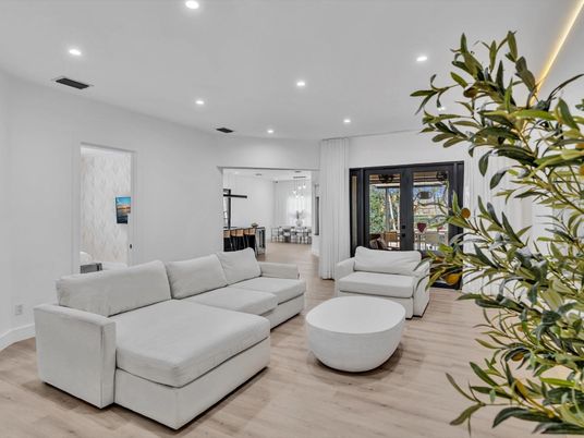 Dining room, Interior, Living room, Recessed Lighting, Wood Texture Flooring