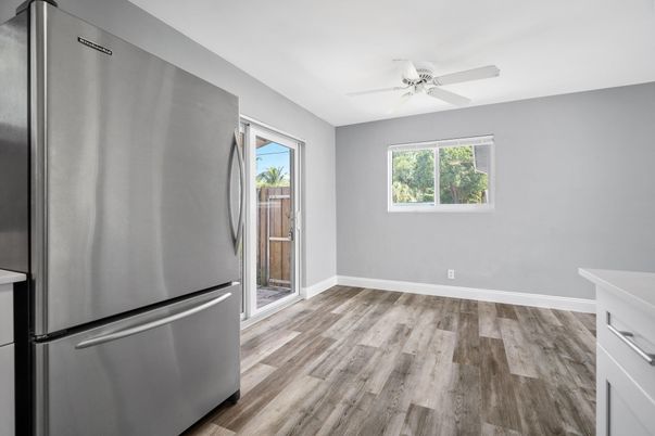 Interior, Kitchen, Stainless Steel Appliances, Wood Texture Flooring