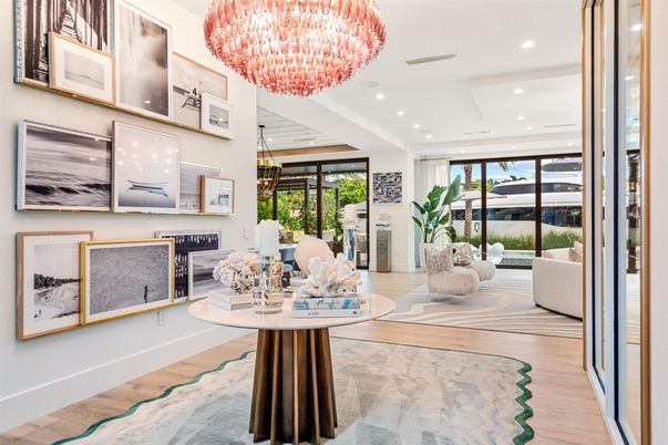 Chandelier, Interior, Recessed Lighting, Wood Texture Flooring