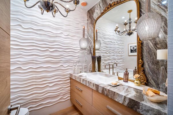 Bathroom, Chandelier, Interior