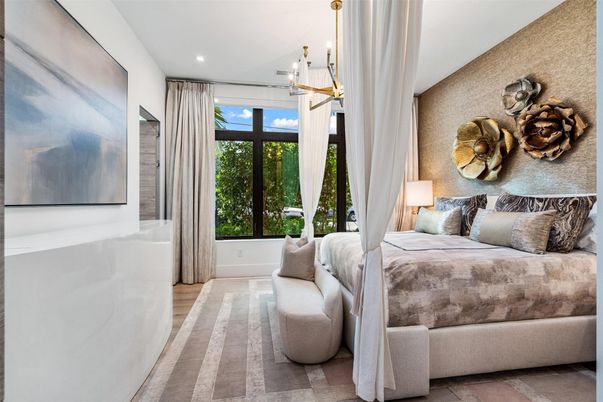 Bedroom, Interior, Pendant Lights, Recessed Lighting