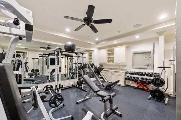 Fitness Equipment, Gym, Interior, Recessed Lighting