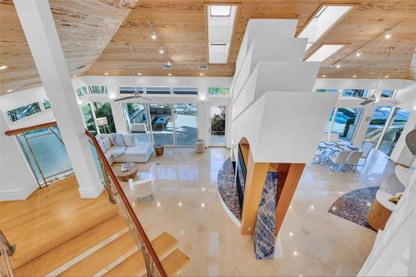 Dining room, Interior, Living room, Recessed Lighting, Wooden Ceilings