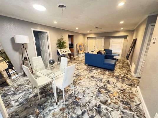 Dining room, Interior, Living room, Marble, Recessed Lighting