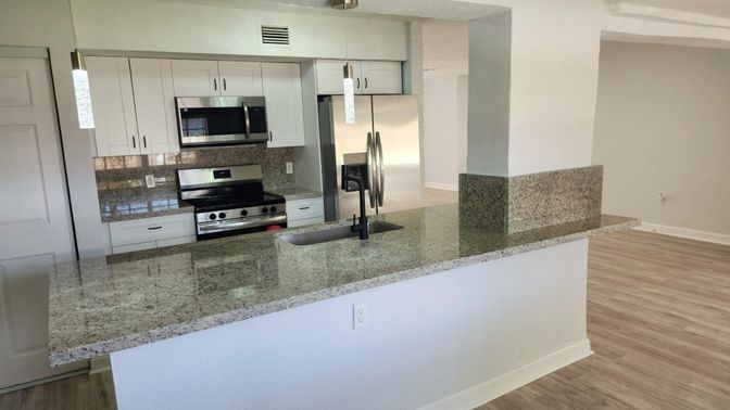 Interior, Kitchen, Stainless Steel Appliances, Wood Texture Flooring