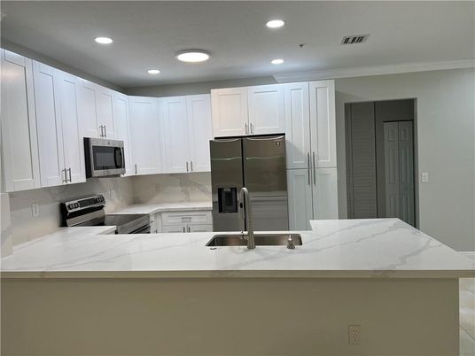 Interior, Kitchen, Recessed Lighting, Stainless Steel Appliances
