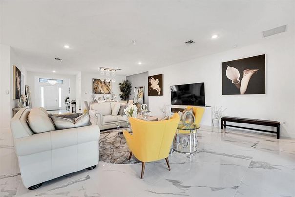Interior, Living room, Marble, Recessed Lighting