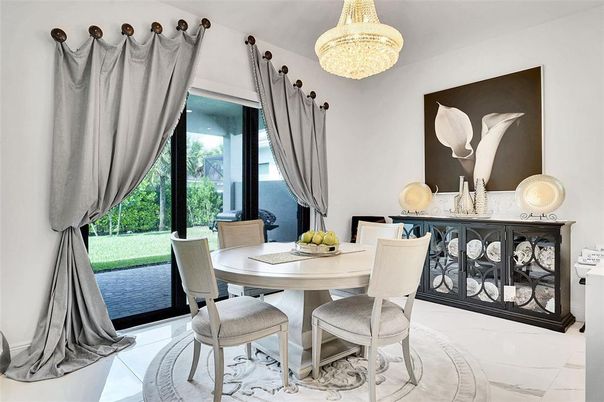 Chandelier, Dining room, Interior, Marble