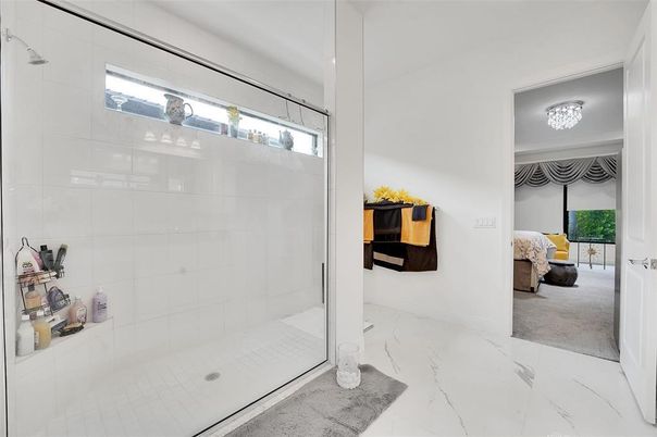 Bathroom, Glass Shower, Interior, Marble