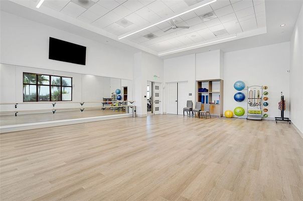 Fitness Equipment, Interior, Recessed Lighting, Wood Texture Flooring