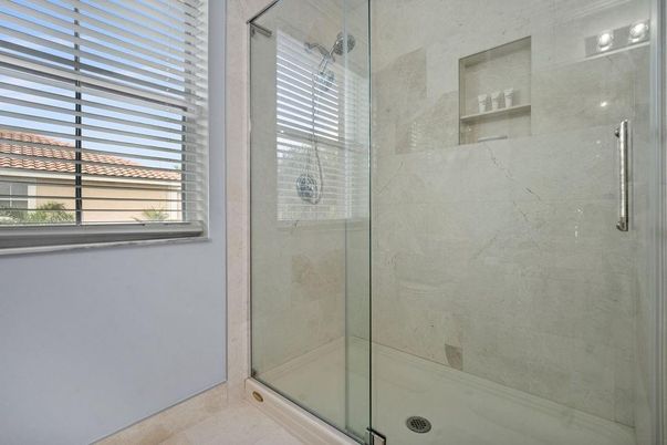 Bathroom, Glass Shower, Interior, Marble Walls