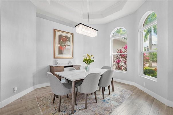 Chandelier, Dining room, Interior, Wood Texture Flooring