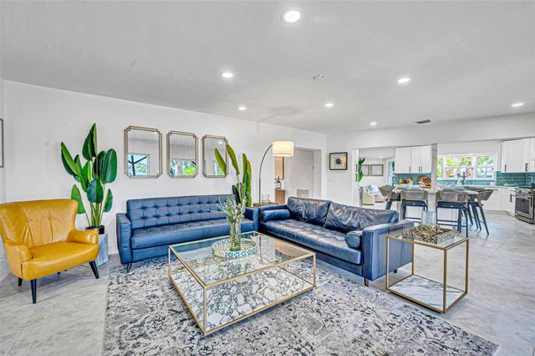 Interior, Kitchen, Living room, Marble, Recessed Lighting