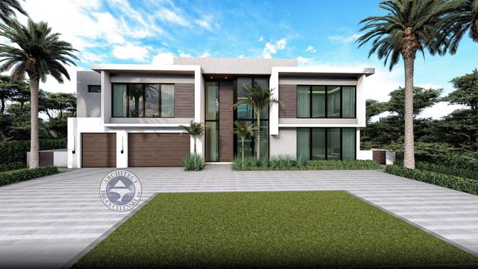 Attached, Exterior, Facade, Modern