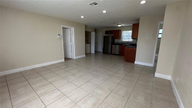 Empty room, Interior, Kitchen, Recessed Lighting