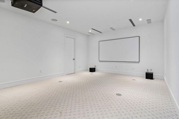 Empty room, Interior, Projection Screen, Recessed Lighting
