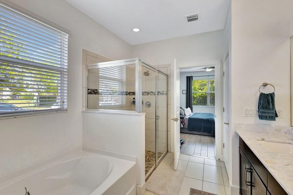 Bathroom, Bedroom, Glass Shower, Interior, Recessed Lighting