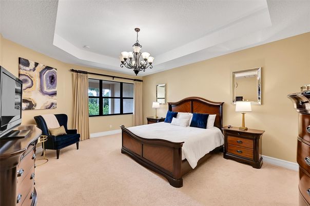 Bedroom, Chandelier, Interior