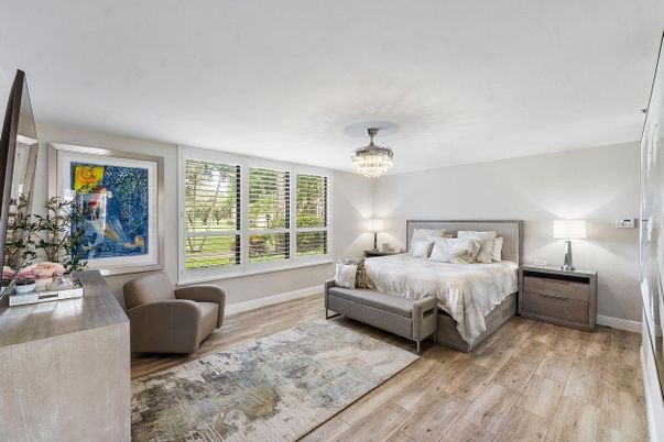 Bedroom, Chandelier, Interior, Wood Texture Flooring